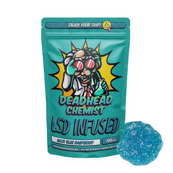 LSD Edible 100ug Sour Blue Raspberry Deadhead Chemist - Relax Pharmacies