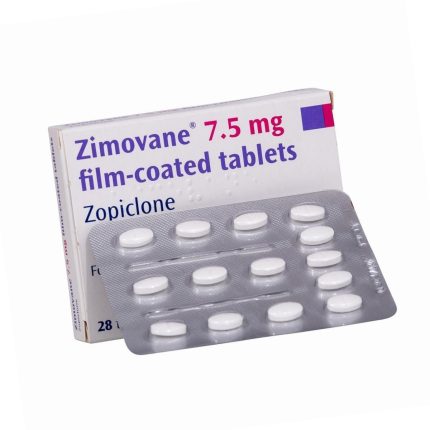 Official clinical packaging of Zopiclone Imovane 7.5mg tablet showing dosage strength information and prescription-only mark from Pharma Research .eu